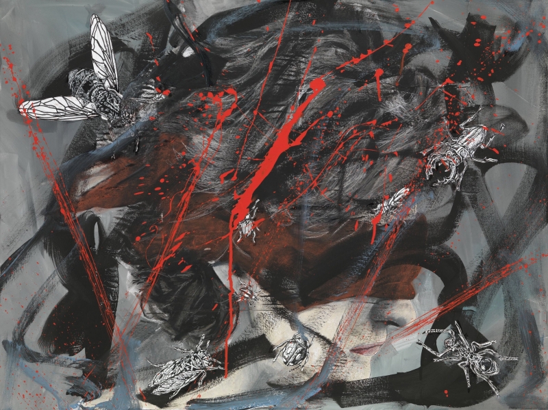 Blind man’s buff, mixed media on canvas, 60 x80 cm 2017